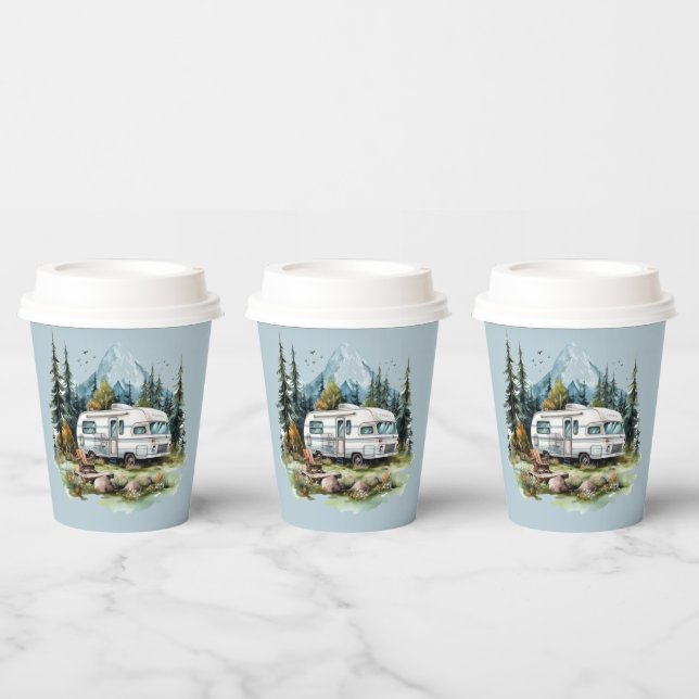 Cool camping lovers party paper cups (Multi)