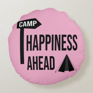 Cool Camping Round Pillow