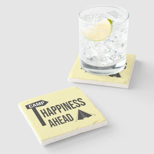 Cool Camping Stone Coaster (Side)