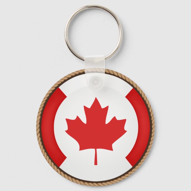 Cool Canada Flag Seal Keychain (Front)