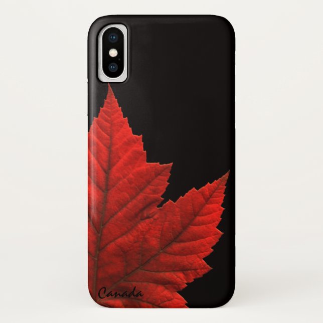 Cool Canada iPhone X Coque Canada Maple Leaf Cadea (Dos)