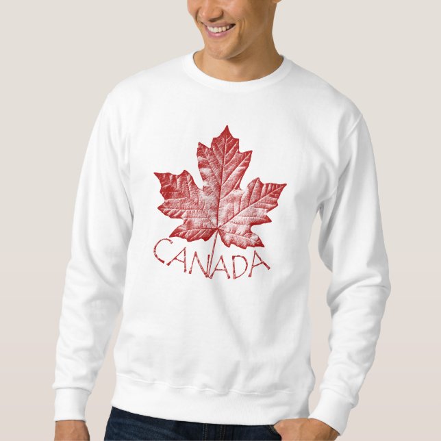 Cool Canada Sweatshirt Retro Maple Leaf Souvenir (Front)