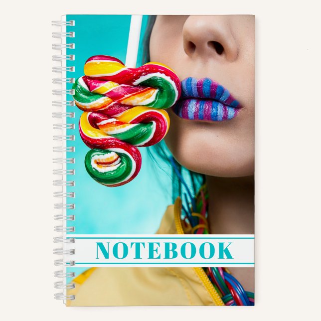 Cool Candy Lollipop Pretty Notebook (Front)
