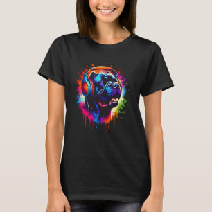 Cool Cane Corso Dog Headphone Music Art Christmas T-Shirt