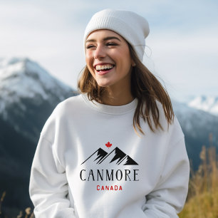 Cool Canmore Canada Mountains Maple Leaf Sweatshirt