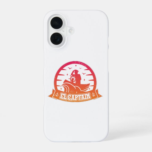 Cool Captain Anchor Boat And Sailing Retro iPhone 16 Case (Back)