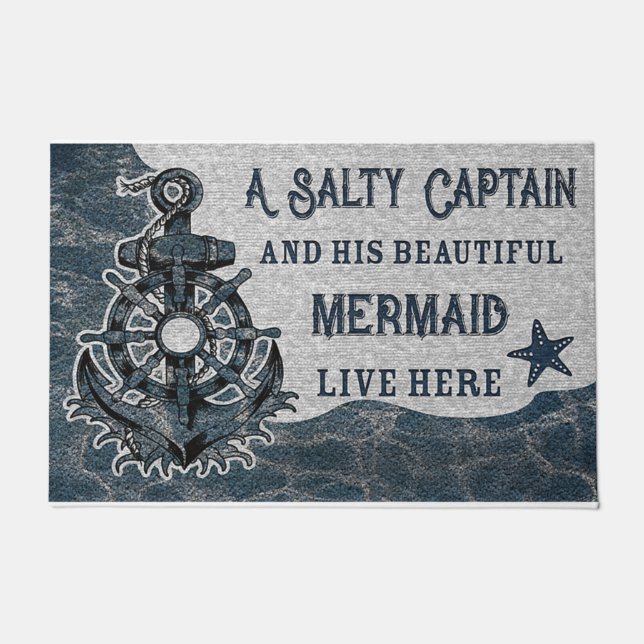 Cool Captain Gift, Quotes About Captain Doormat (Front)