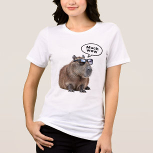  Cool Capybara Photo Sunglasses-Wearing Capybara  Tri-Blend Shirt
