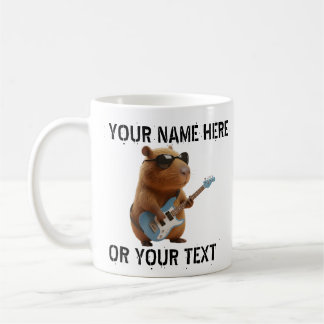 Cool Capybara Playing Guitar Graphic Classic Mug