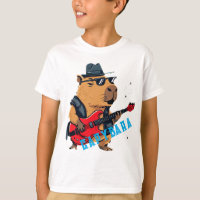 Cool Capybara Rock Star Electric Guitar Player