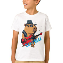 Cool Capybara Rock Star Electric Guitar Player