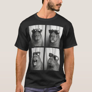 Cool Capybara With Sungles Photobooth Funny Rodent T-Shirt