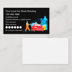 Cool Car Wash Auto Detailing Rewards Business Card