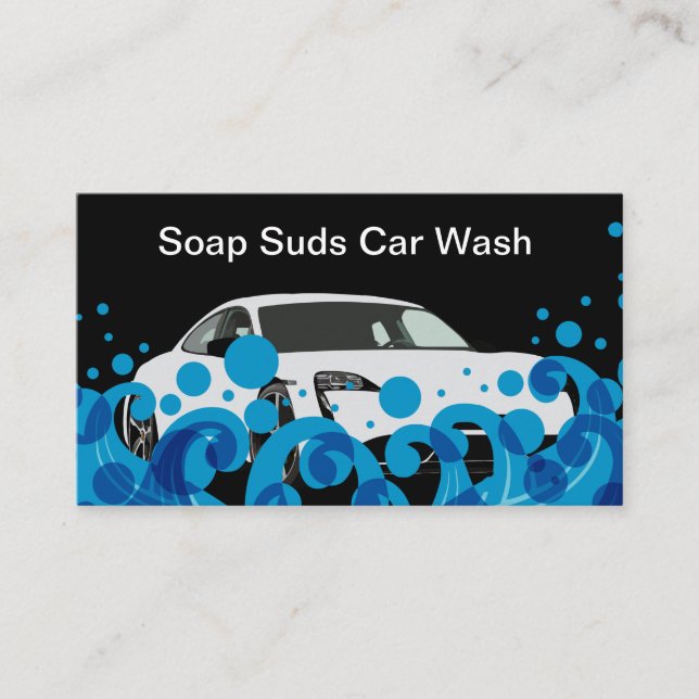 Cool Car Wash Theme Double Side Business Cards (Front)