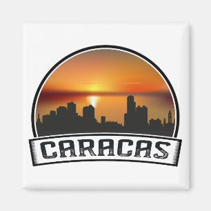 Cool Caracas Venezuela Skyline Vintage Travel Magnet