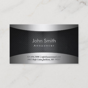 Cool Carbon Black Announcer Business Card