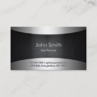 Cool Carbon Black Apothecary Business Card