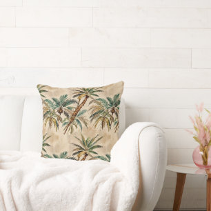 Cool Carefree Jazzy Palm Tree Throw Pillow