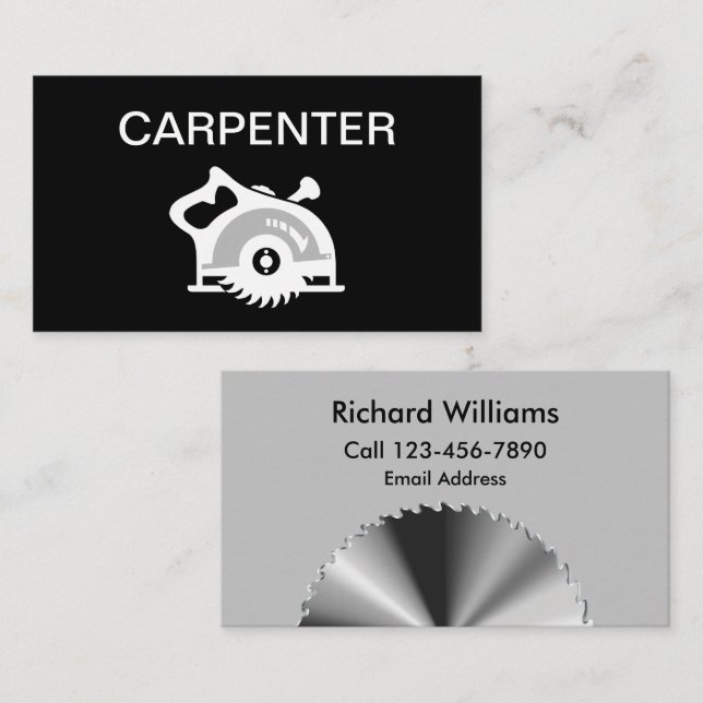 Cool Carpenter Entrepreneur Cartes de visite (Devant / Derrière)