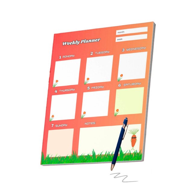 Cool carrot and flowers notepad (Creator Uploaded)
