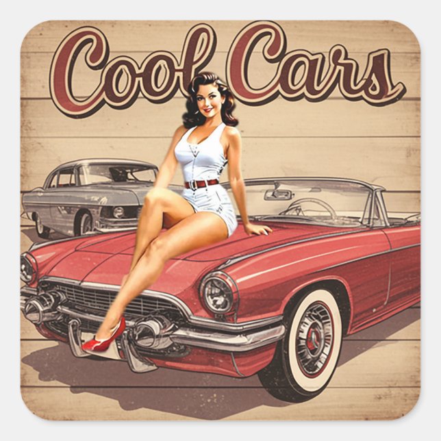 Cool Cars Square Sticker (Front)