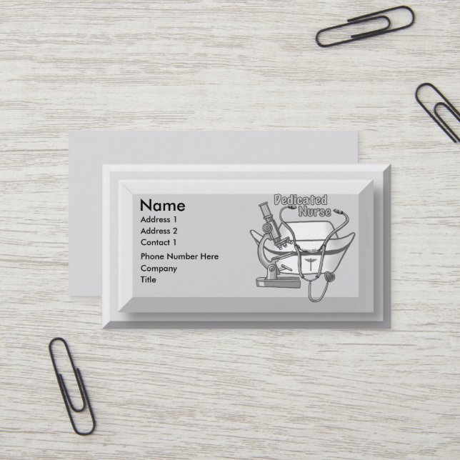 Cool cartes de visite infirmiers dédiés (Devant/Arrière en situation)