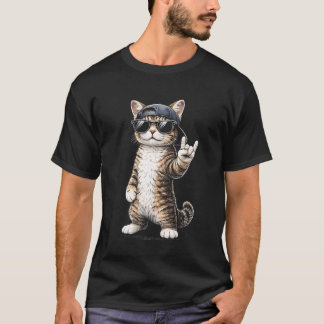 Cool Cartoon Cat Hip Hop Street Style Humour Art I T-Shirt