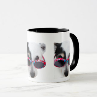 Cool Cartoon Dog with Glasses Mug