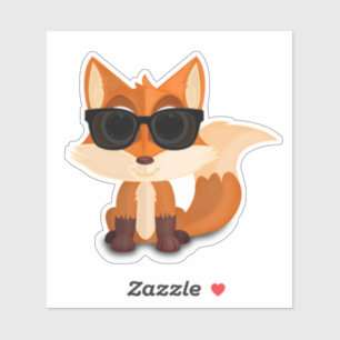Cool Cartoon Fox Wearing Sunglasses Cute Animal