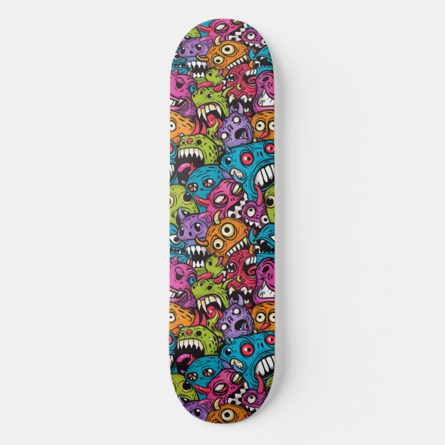 Cool Cartoon Monsters Skateboard (Front)