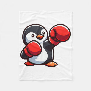 Cool Cartoon Penguin Boxer Design Fleece Blanket