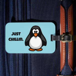 Cool Cartoon Penguin – Just Chillin' Arctic Vibes Luggage Tag