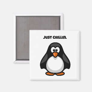 Cool Cartoon Penguin – Just Chillin' Arctic Vibes Magnet