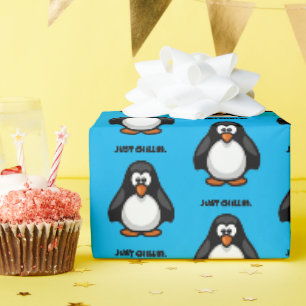 Cool Cartoon Penguin – Just Chillin' Arctic Vibes Wrapping Paper