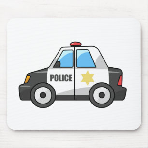Cool Cartoon Police Car Mouse Pad