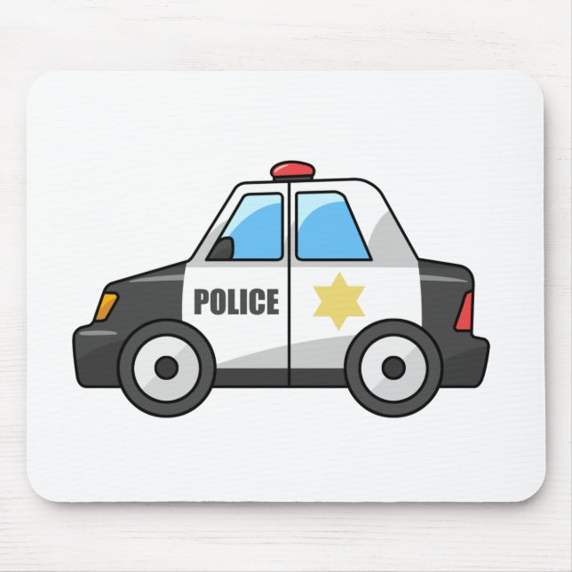 Cool Cartoon Police Car Mouse Pad (Front)