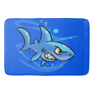 Cool Cartoon Shark Bath Mat
