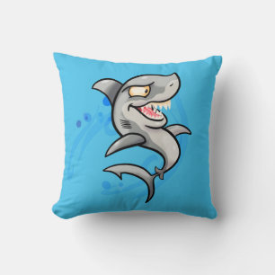 Cool Cartoon Shark Throw Pillow