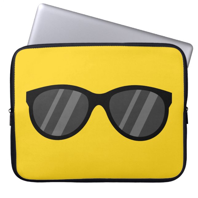 Cool Cartoon Sunglasses Laptop Sleeve (Front)