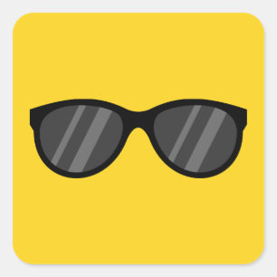 Cool Cartoon Sunglasses Square Sticker