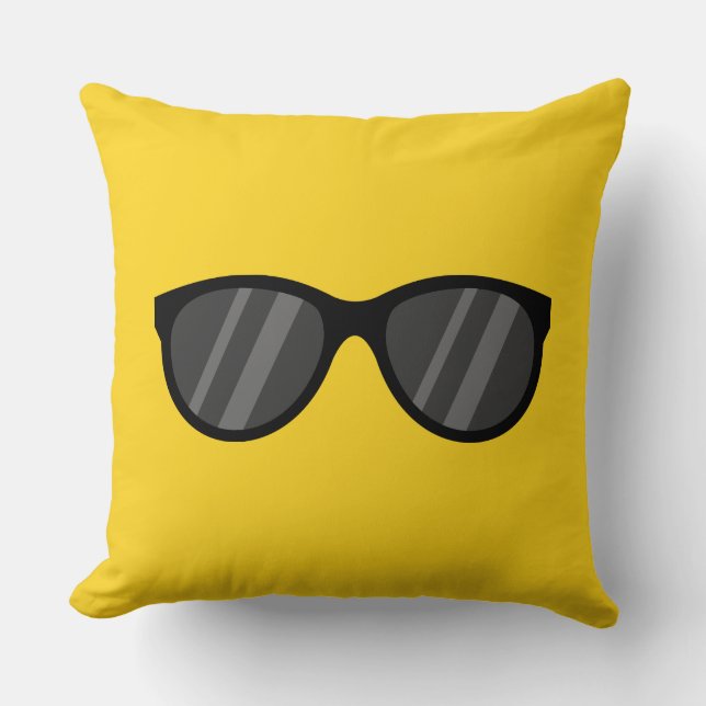 Cool Cartoon Sunglasses Throw Pillow (Front)