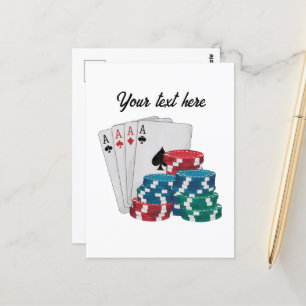 Cool Casino gambling suit customizable Postcard