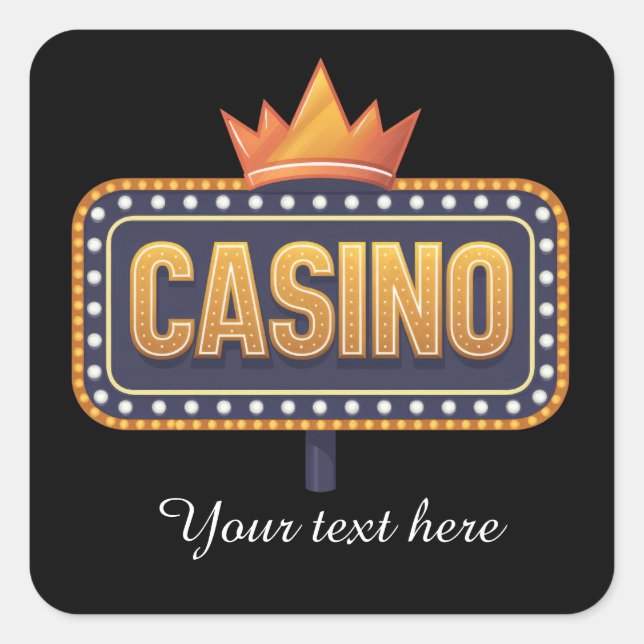 Cool Casino sign add text  Square Sticker (Front)