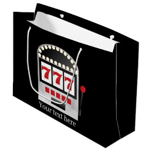 cool Casino slot machine add text party Large Gift Bag