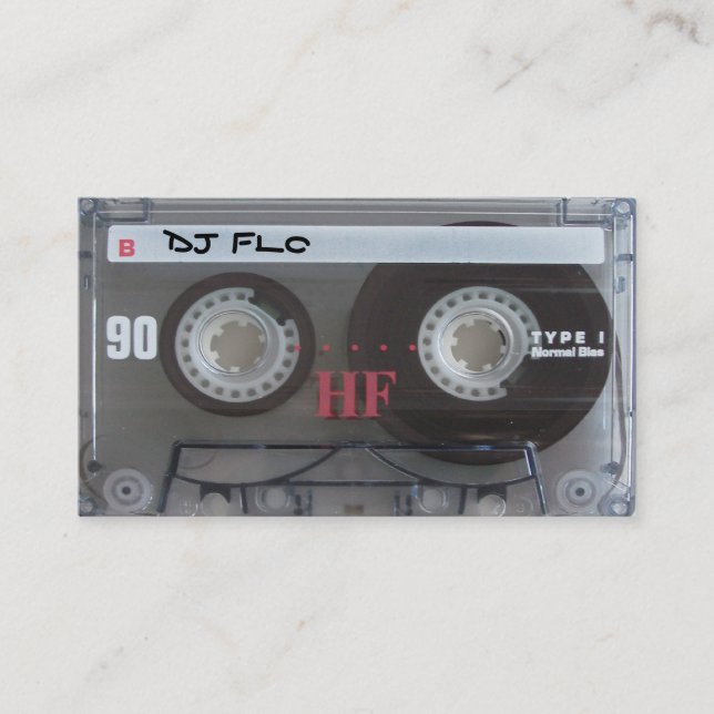 Cool Cassette Tape Business Cards for DJ's (Front)