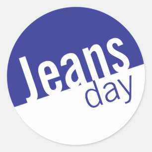Cool Casual Denim Jeans Day Stickers Blue