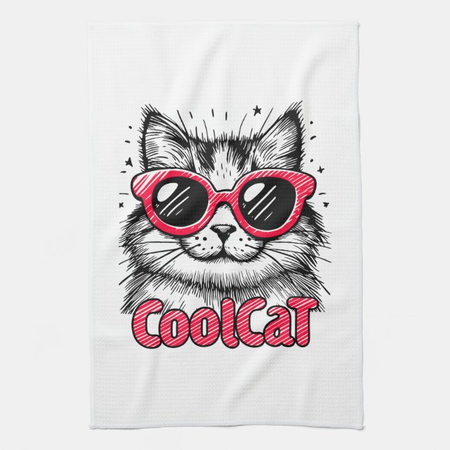 Cool Cat 1 Kitchen Towel (Vertical)