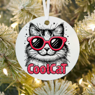 Cool Cat 1 Metal Ornament