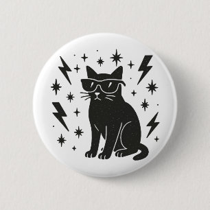 Cool Cat 2 Inch Round Button