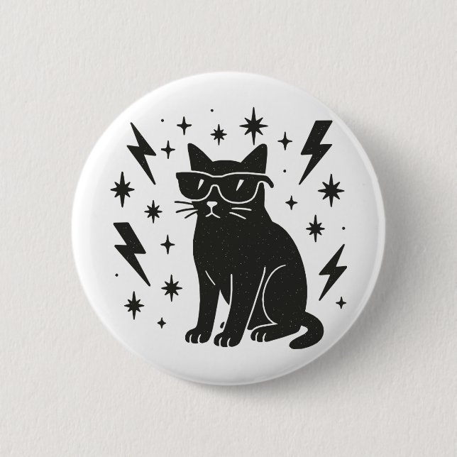 Cool Cat 2 Inch Round Button (Front)
